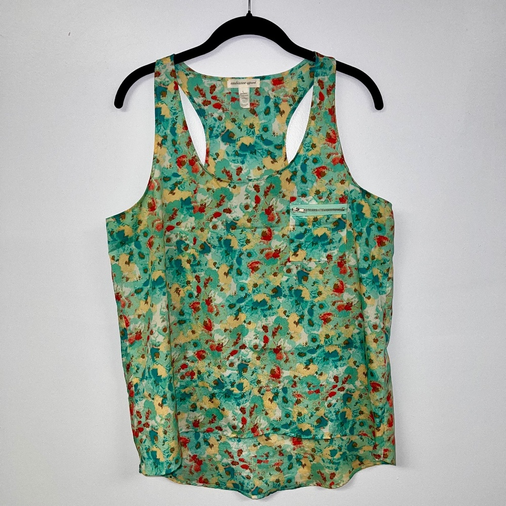 Abstract Floral Racerback Tank Top